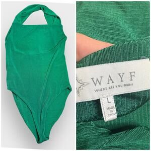 WAYF ribbed halter bodysuit
